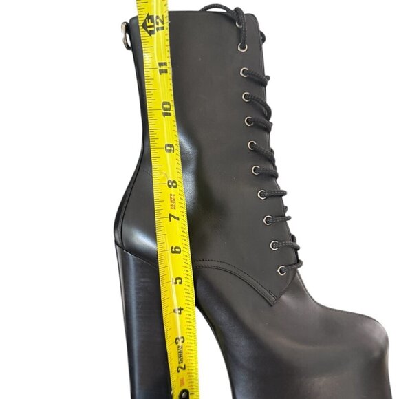 YSL Saint Laurent 690765 Women's Mina 95 Black Platform Leather Boots sz 38.5 - Picture 11 of 15